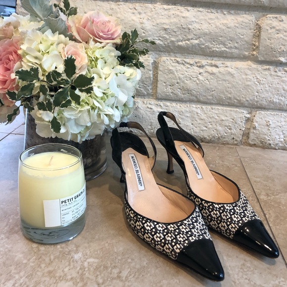 Manolo Blahnik Shoes - Manolo Blahnik woven leather slingbacks sz. 41